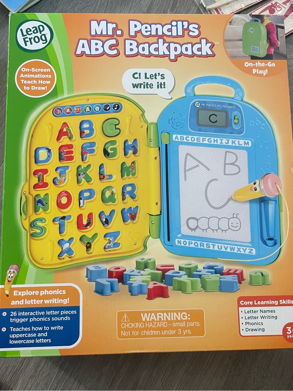 LeapFrog Mr. Pencil's ABC Backpack - Blue & Yellow Learning Toy